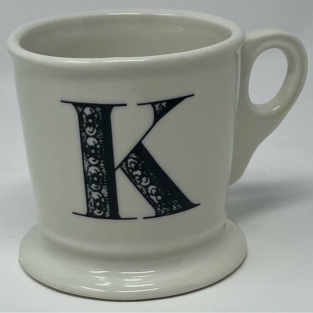ANTHROPOLOGIE: Monogram Letter/Initial "K” Coffee Mug